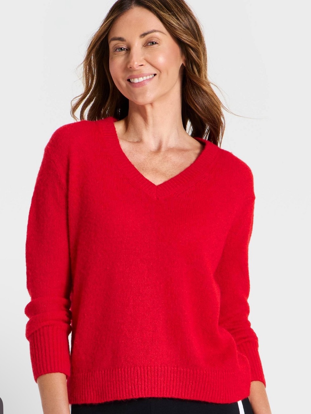 A new day NWT L Red V-Neck LIGHTWEIGHT LONG SLEEVE SOFT Sweater